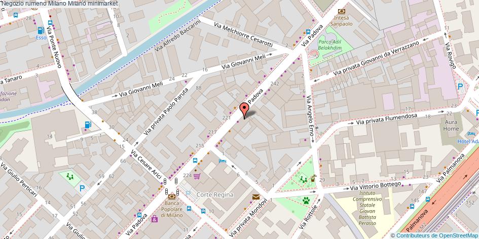 Mappa Negozio rumeno Milano minimarket Milano