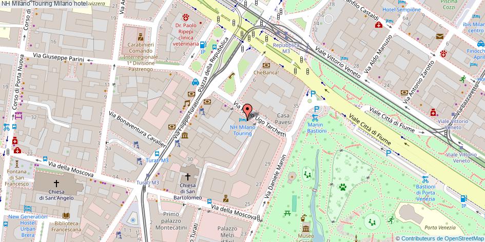 Mappa NH Milano Touring hotel Milano