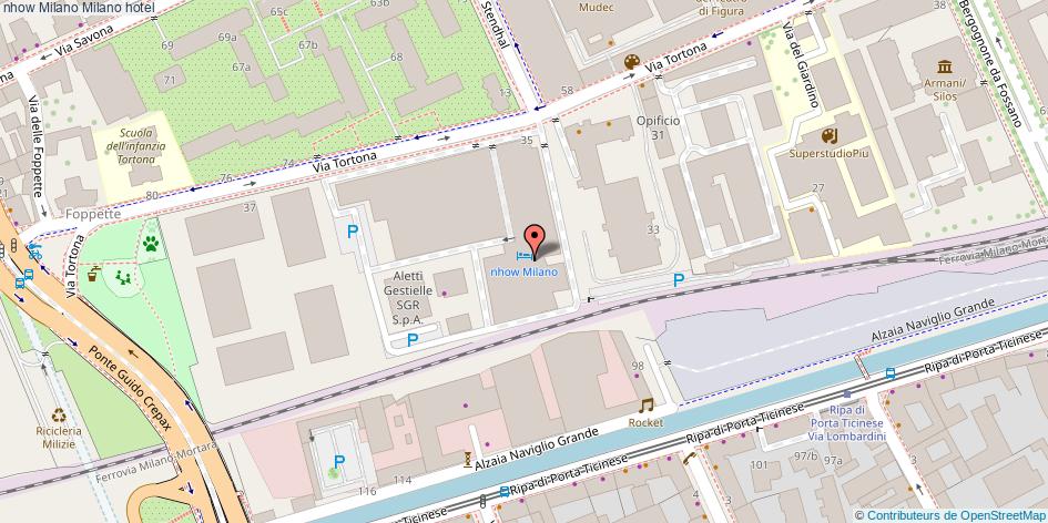 Mappa nhow Milano hotel Milano