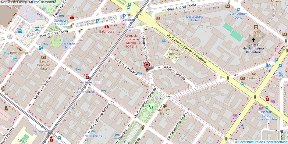 Mappa Noblesse Oblige ristorante Milano