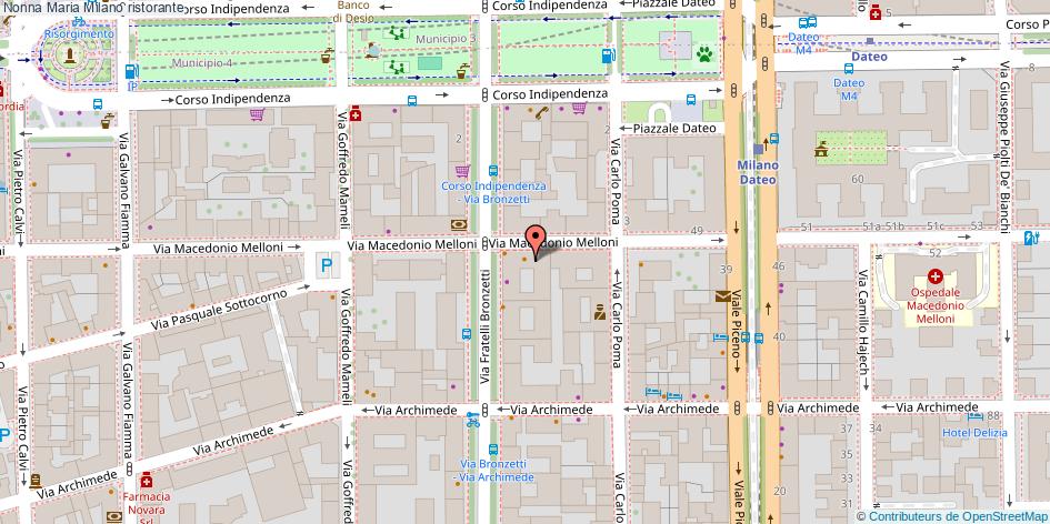 Mappa Nonna Maria ristorante Milano