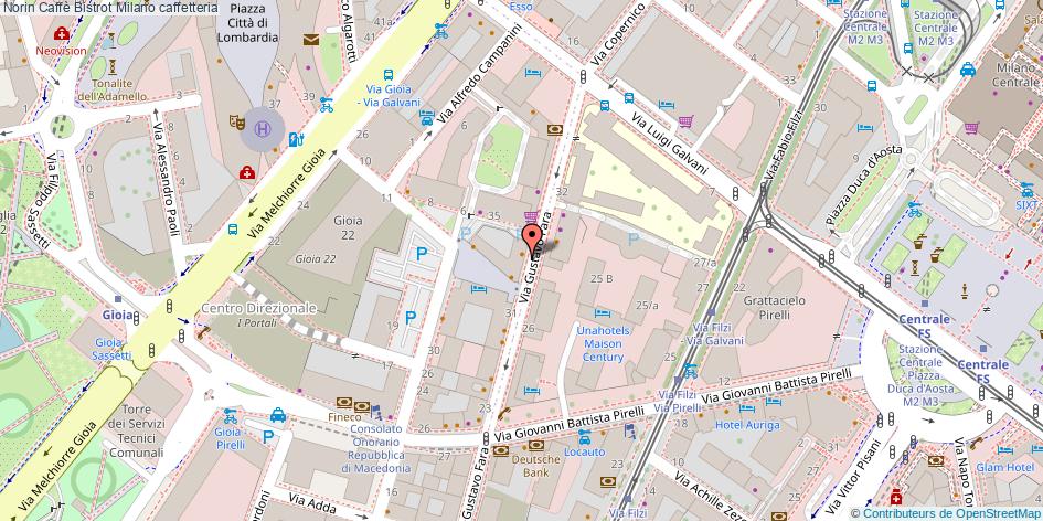 Mappa Norin Caffè Bistrot caffetteria Milano