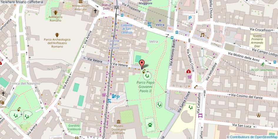 Mappa Nowhere caffetteria Milano