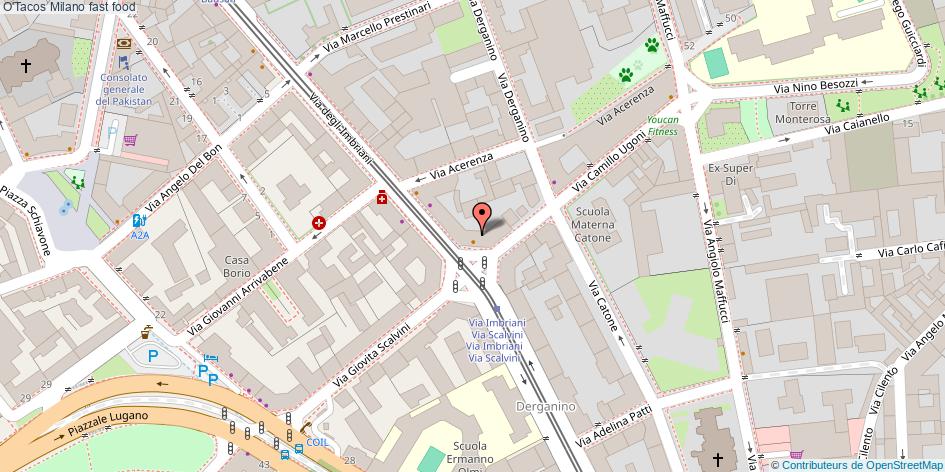 Mappa O'Tacos fast food Milano
