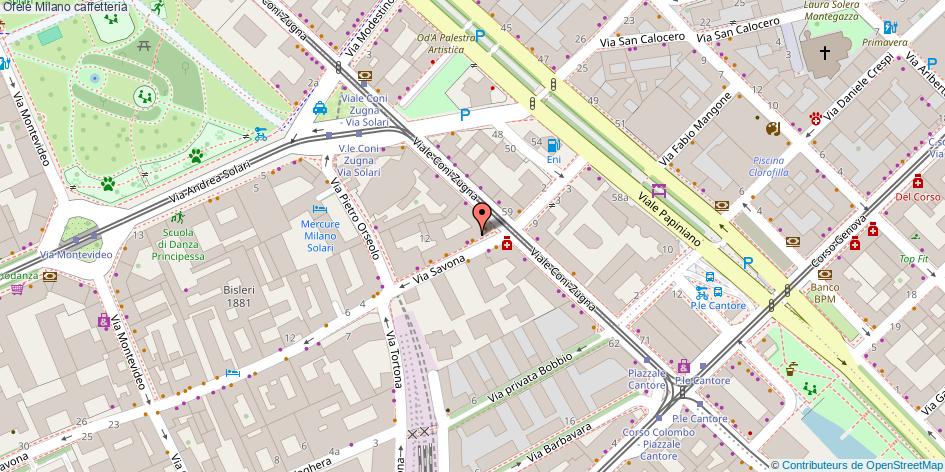 Mappa Ofelé caffetteria Milano