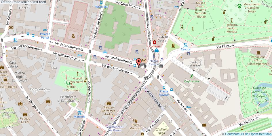 Mappa Off the Poke fast food Milano