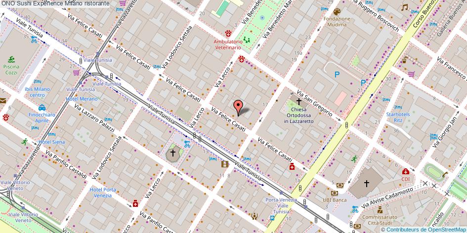 Mappa ONO Sushi Experience ristorante Milano