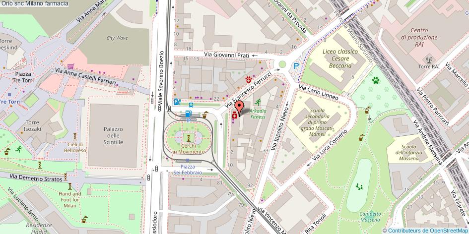 Mappa Orio snc farmacia Milano