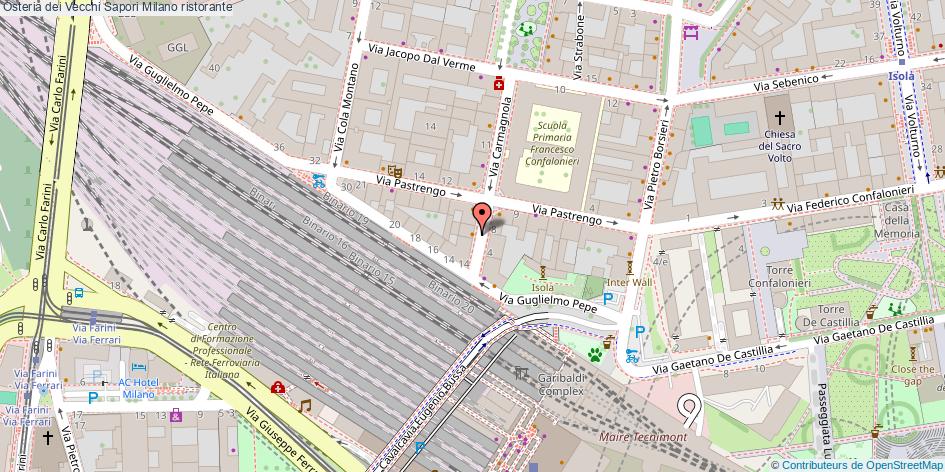 Mappa Osteria dei Vecchi Sapori ristorante Milano