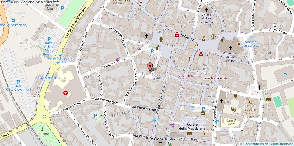 Mappa Osteria del Vicoletto ristorante Alba