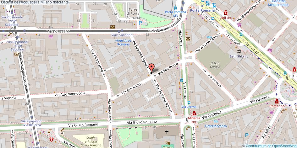 Mappa Osteria dell'Acquabella ristorante Milano