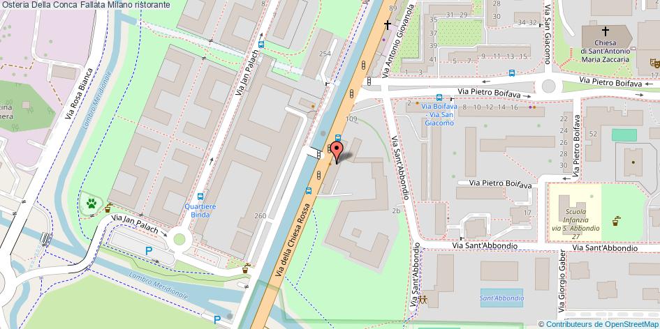 Mappa Osteria Della Conca Fallata ristorante Milano