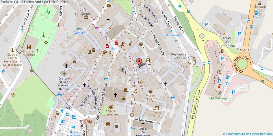 Mappa Palazzo Giusti Suites And Spa hotel Urbino