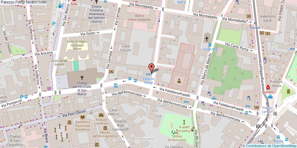 Mappa Palazzo Parigi hotel Milano