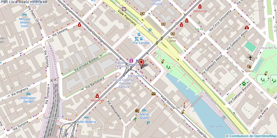 Mappa Pam Local minimarket Milano