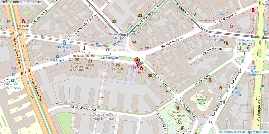 Mappa Pam supermercato Milano