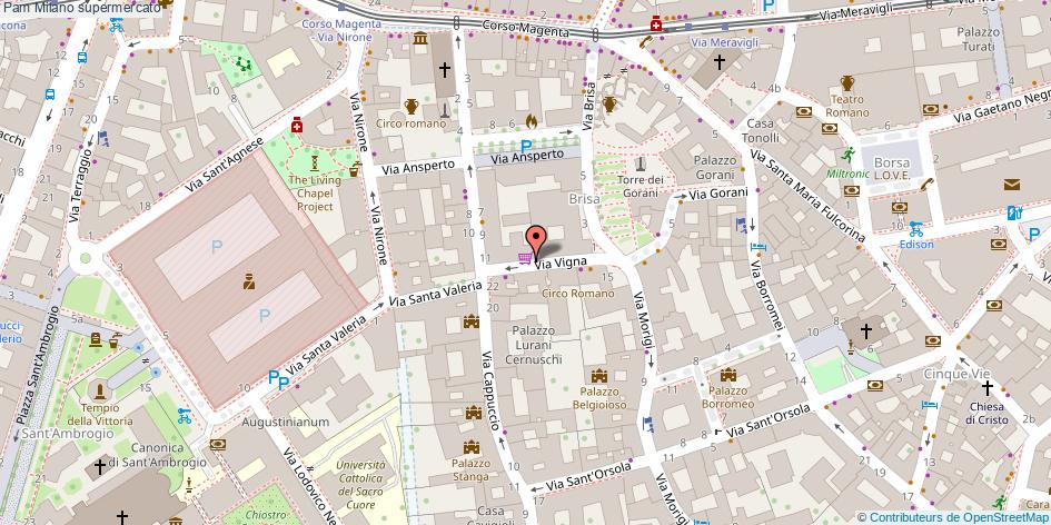 Mappa Pam supermercato Milano
