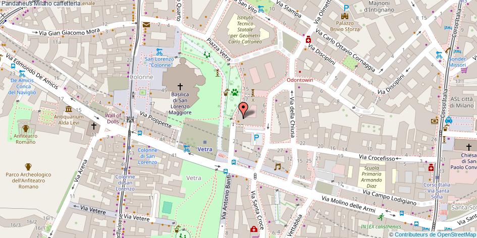 Mappa Pandaneus caffetteria Milano
