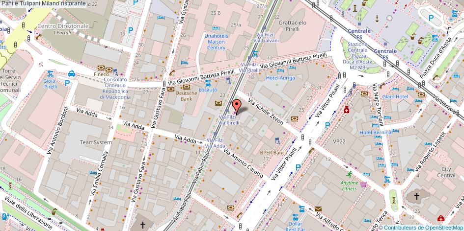 Mappa Pani e Tulipani ristorante Milano