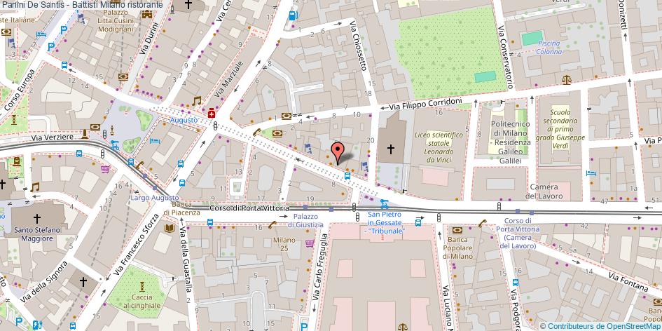 Mappa Panini De Santis - Battisti ristorante Milano