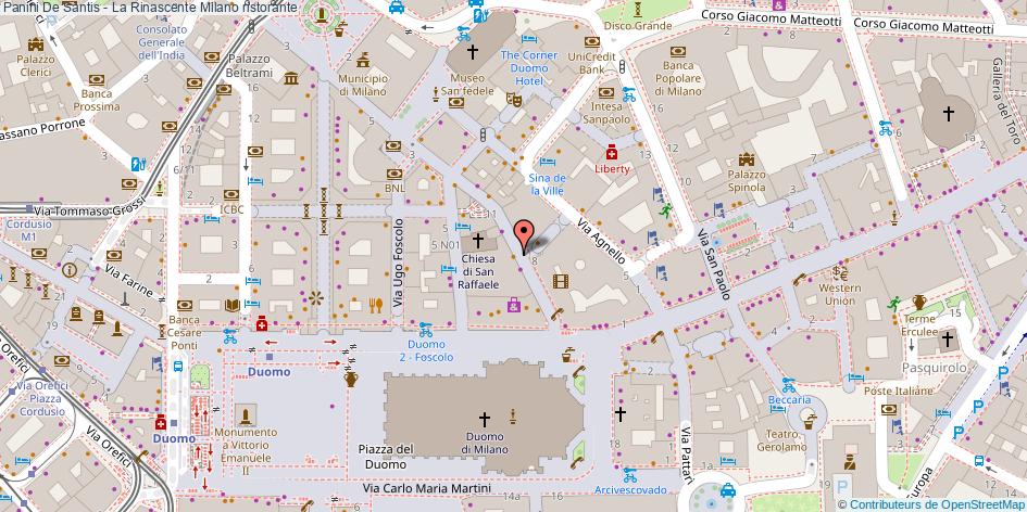 Mappa Panini De Santis - La Rinascente ristorante Milano
