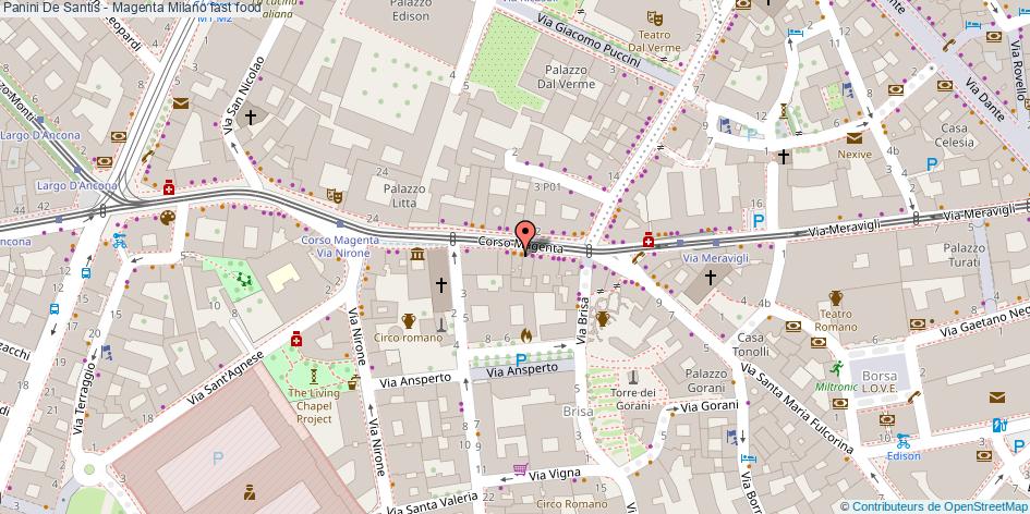 Mappa Panini De Santis - Magenta fast food Milano