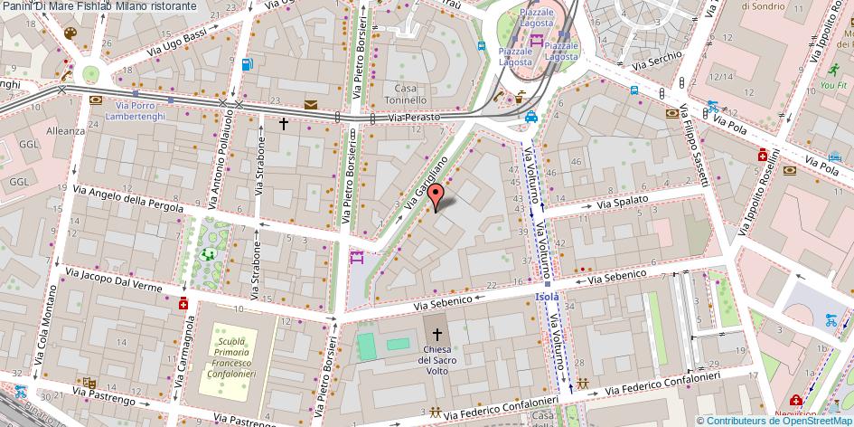 Mappa Panini Di Mare Fishlab ristorante Milano