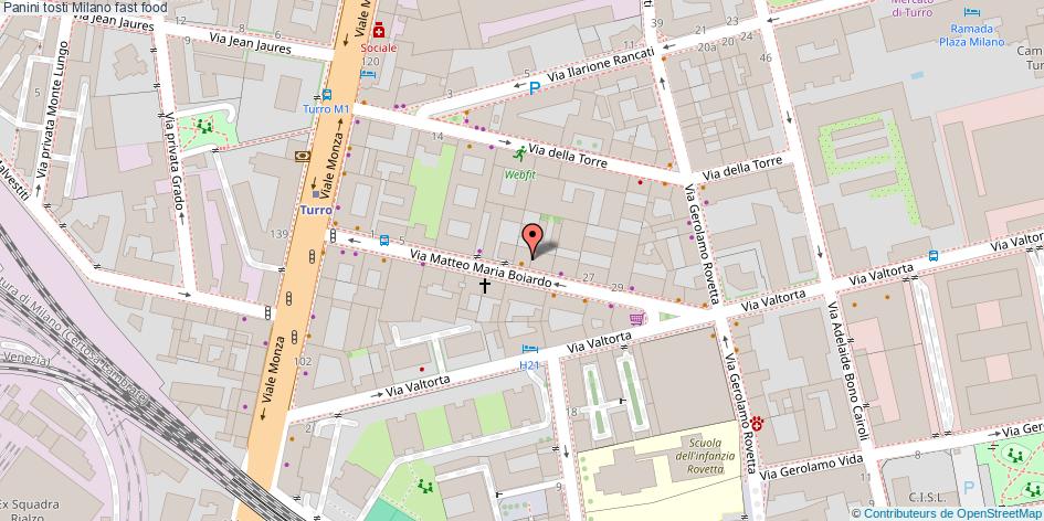Mappa Panini tosti fast food Milano