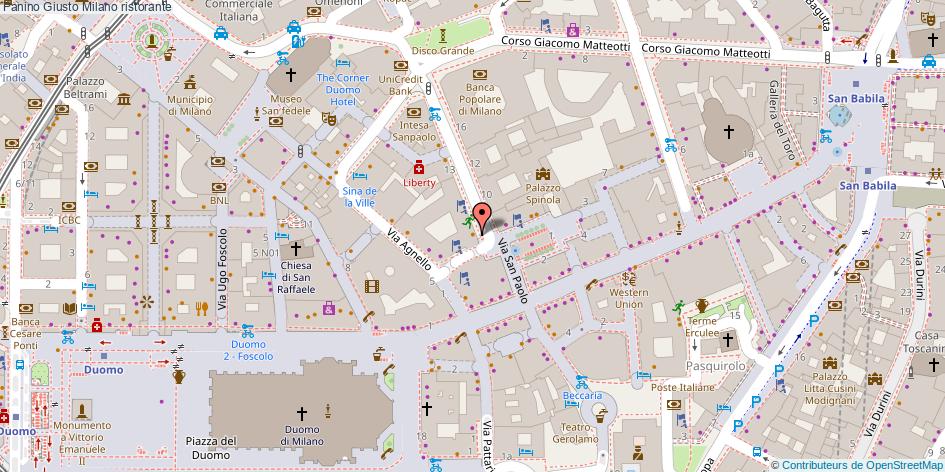 Mappa Panino Giusto ristorante Milano