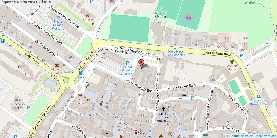 Mappa Papavero Rosso ristorante Alba