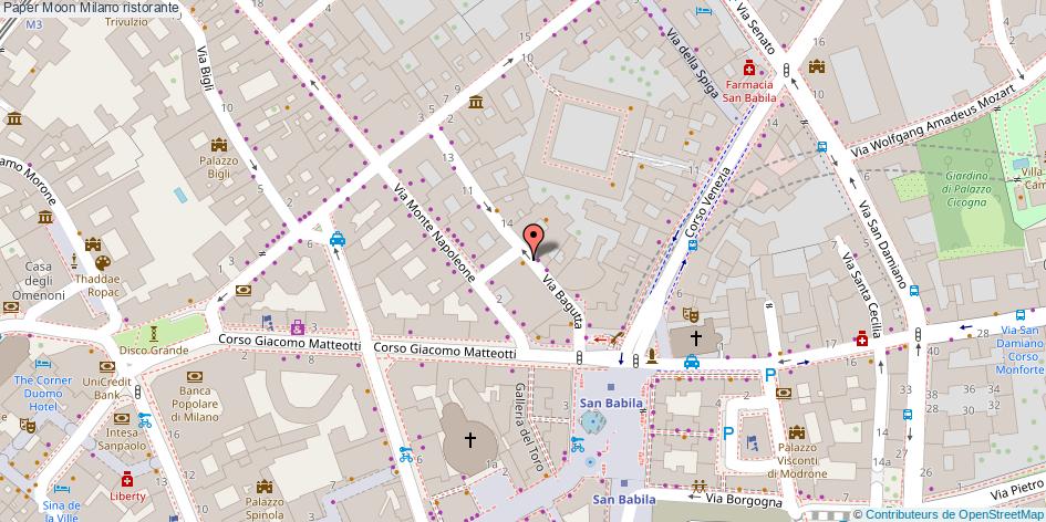 Mappa Paper Moon ristorante Milano