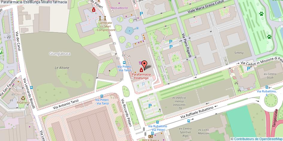 Mappa Parafarmacia Esselunga farmacia Milano