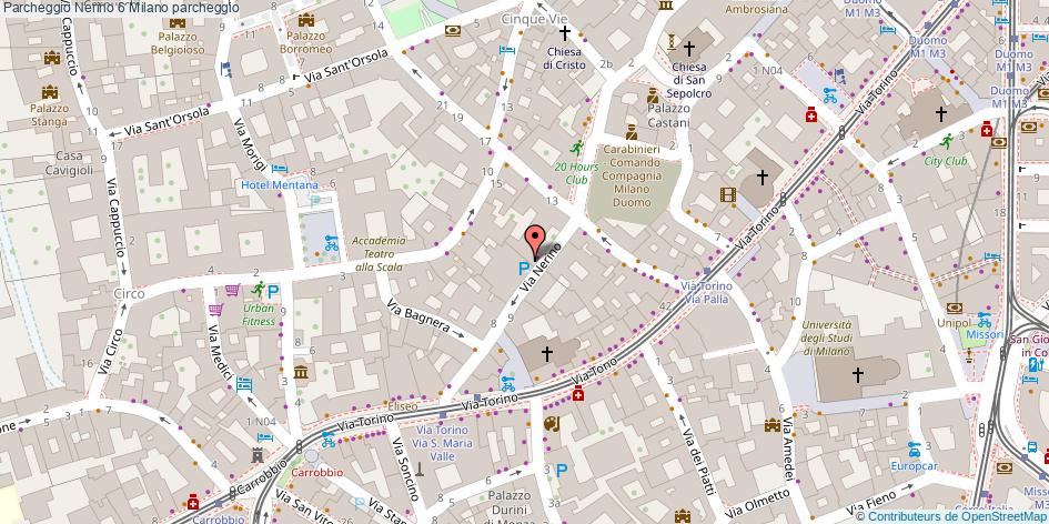 Mappa Parcheggio Nerino 6 parcheggio Milano