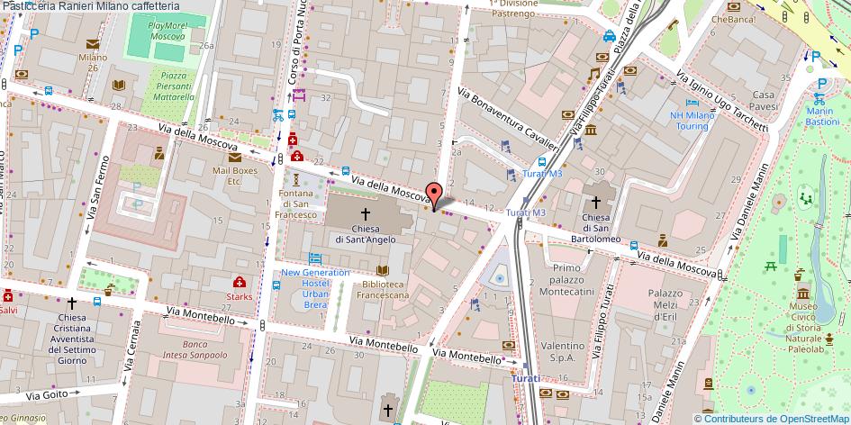 Mappa Pasticceria Ranieri caffetteria Milano