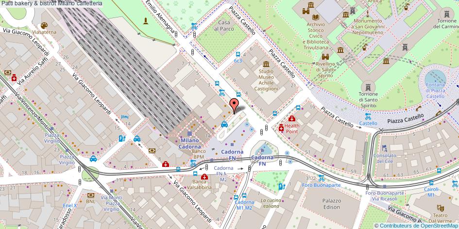 Mappa Patti bakery & bistrot caffetteria Milano