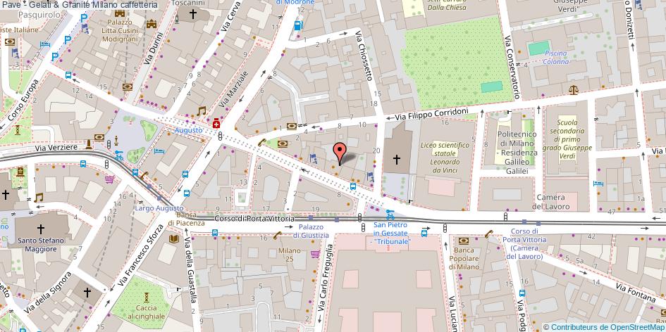 Mappa Pave - Gelati & Granite caffetteria Milano