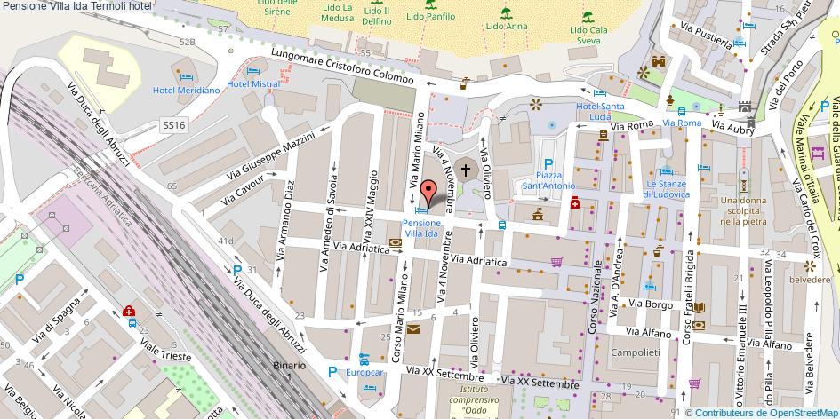 Mappa Pensione Villa Ida hotel Termoli