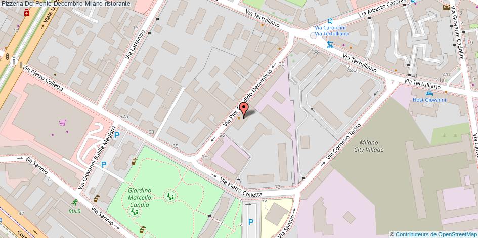 Mappa Pizzeria Del Ponte Decembrio ristorante Milano