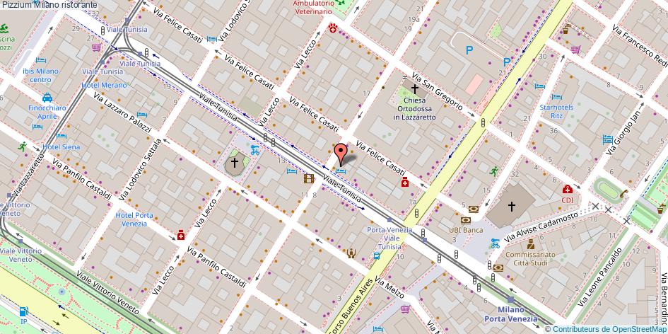 Mappa Pizzium ristorante Milano