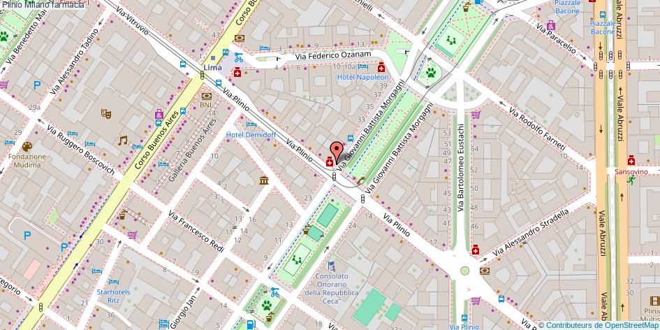 Mappa Plinio farmacia Milano