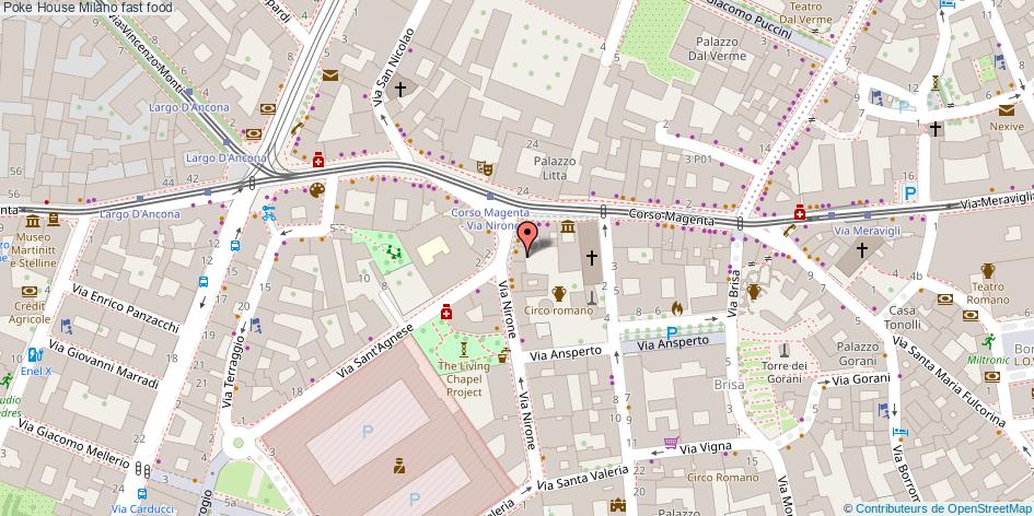 Mappa Poke House fast food Milano