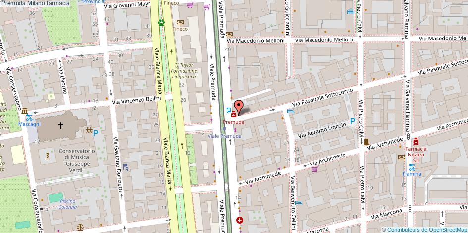 Mappa Premuda farmacia Milano
