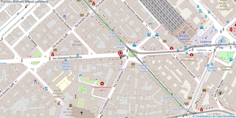 Mappa Puccia's Brothers caffetteria Milano