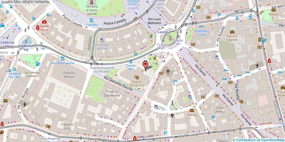 Mappa Quattro Mori ristorante Milano