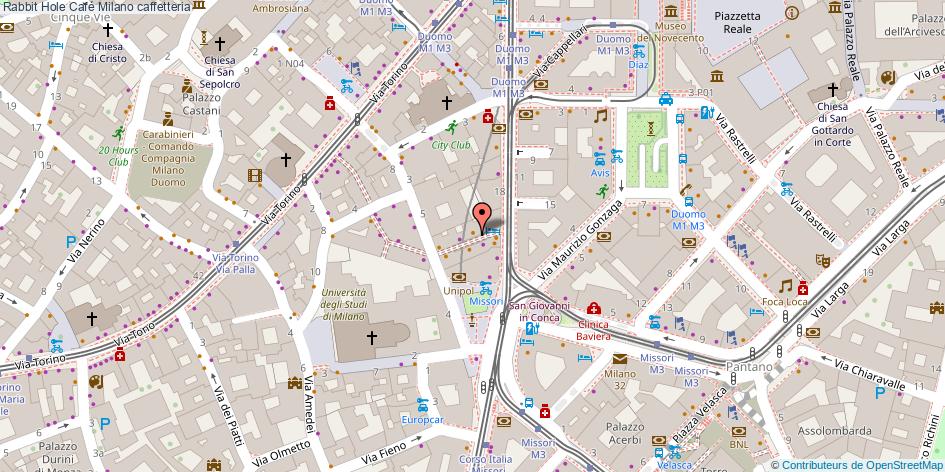 Mappa Rabbit Hole Café caffetteria Milano