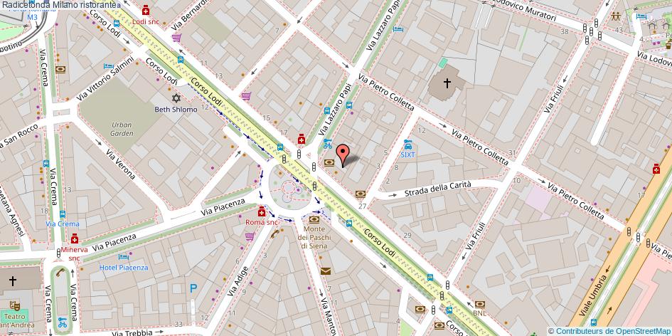 Mappa Radicetonda ristorante Milano