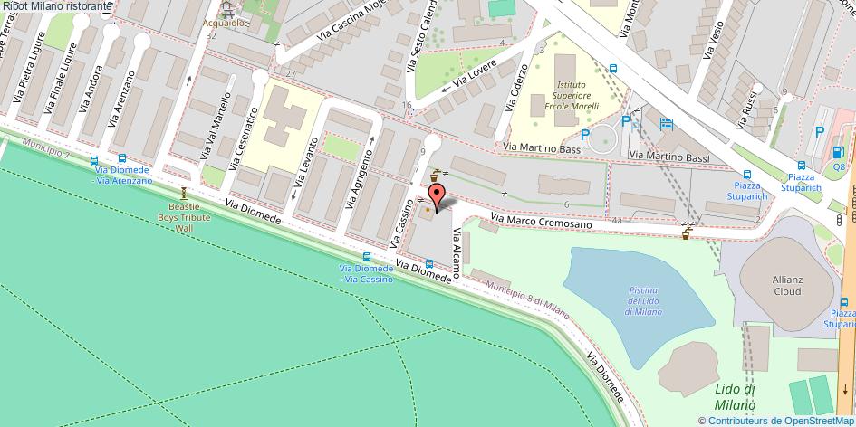 Mappa Ribot ristorante Milano