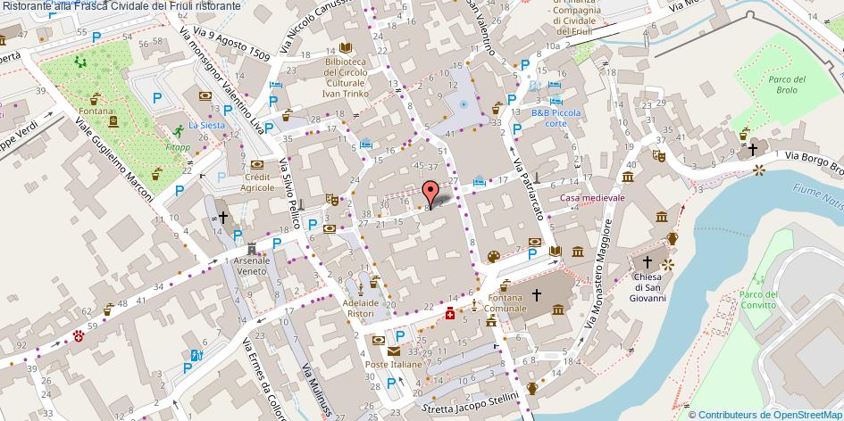 Mappa Ristorante alla Frasca ristorante Cividale del Friuli