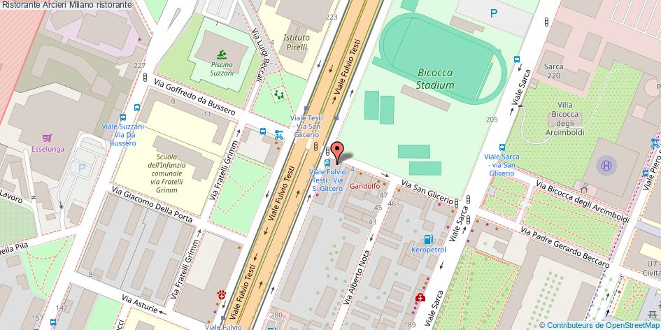 Mappa Ristorante Arcieri ristorante Milano