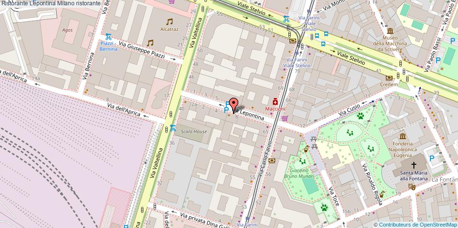 Mappa Ristorante Lepontina ristorante Milano